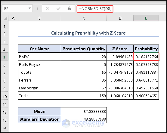 Overview of Excel probability