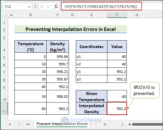 Prevent Interpolation Errors in Excel