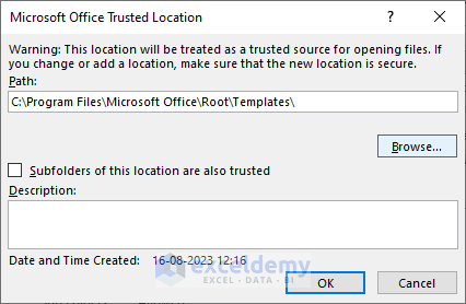 Microsoft office trusted location
