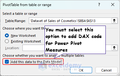Adding pivot table and check the Add this to the data model