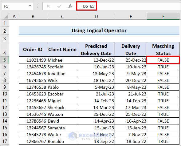 Using Logical Operator to Compare Dates