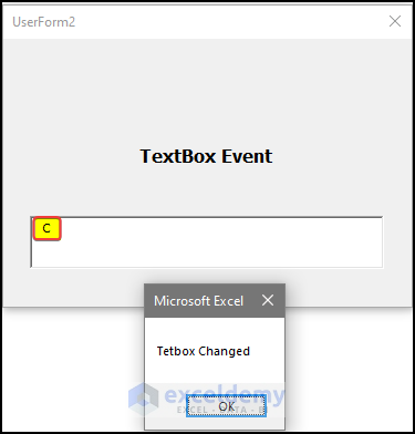 Messegebox showing after the change happened in the textbox