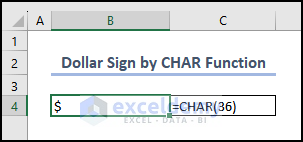 Adding Dollar Sign by CHAR Function