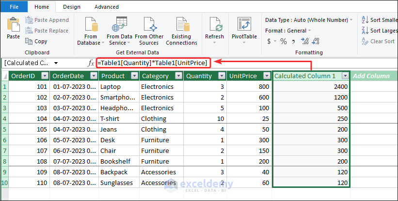 Calculated Column in Power Pivot