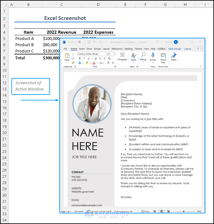 screenshot of an active workbook in a spreadsheet