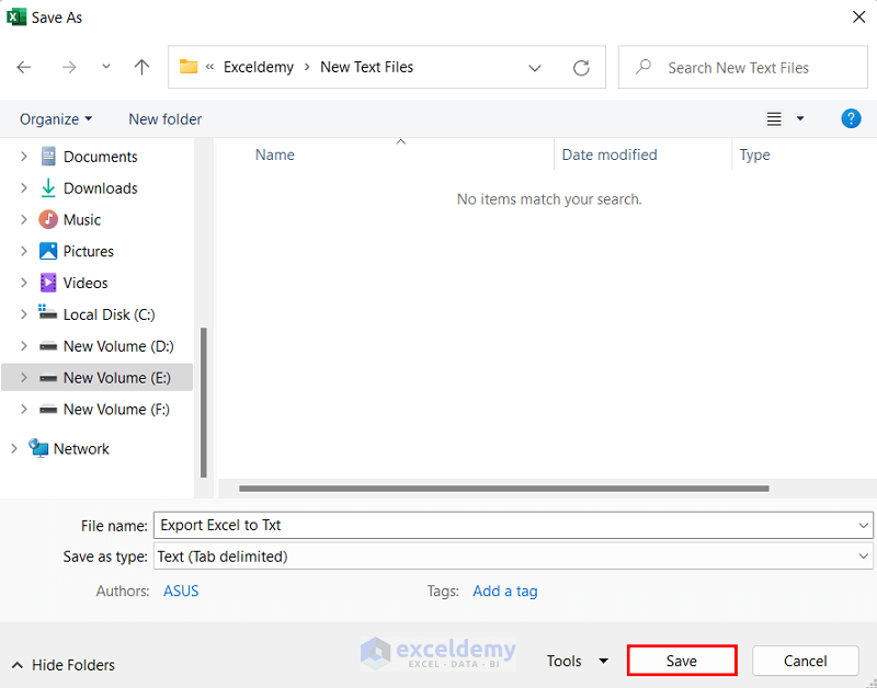 Saving Excel Workbook as Tab Delimited txt File