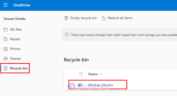 Steps to select files from OneDrive