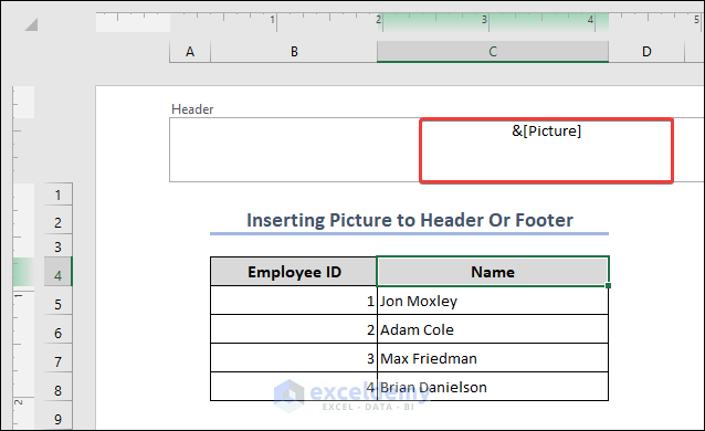 Code for Image Appearing in Header