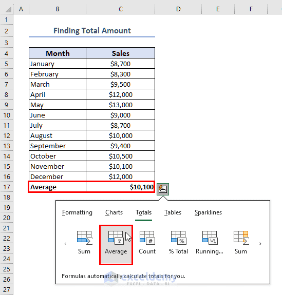 Quick Values Axcel Quick Analysis Tool in Excel (Open and Use) - ExcelDemy