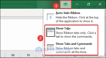 Show Tabs by Ribbon Display Options