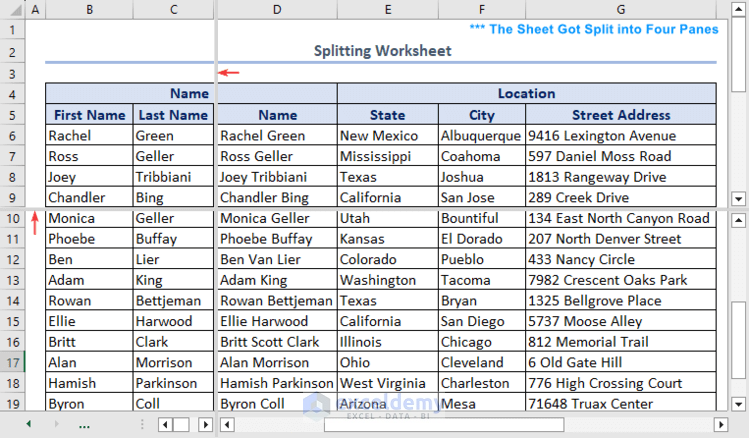 Split Excel Sheet