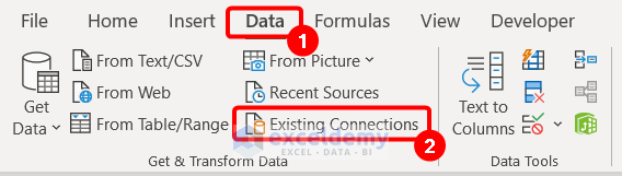 select existing connection option