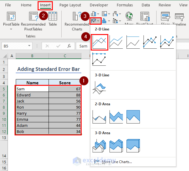 Creating 2D line chart