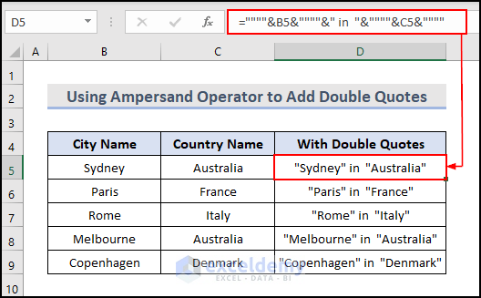 12- using ampersand operator to add double quotes
