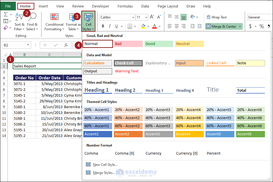 Removing title in Excel