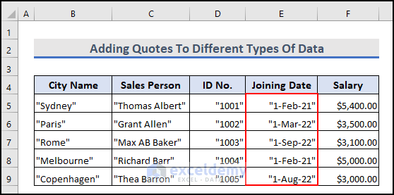 24- added double quotes around Date using custom number formatting