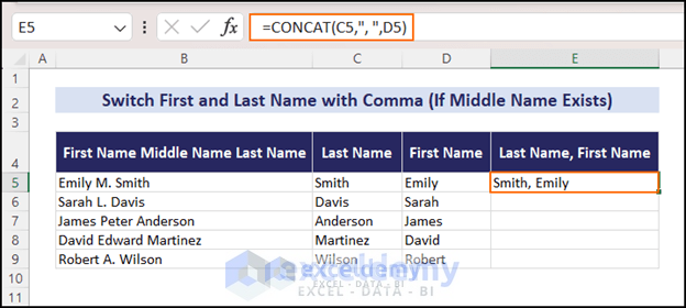 Using combined Excel formula 