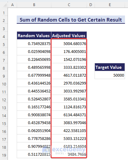 Adjusted Random Values to Get Certain Result