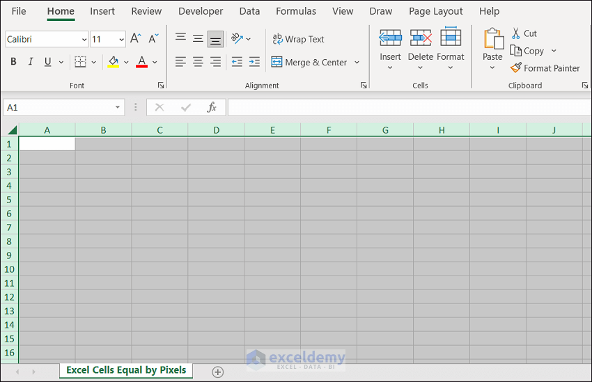 Hitting OK in the Column Width dialog box to equalize all the cell widths within the sheet