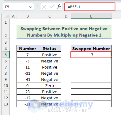 After pressing Enter, you will see negative 7 as output