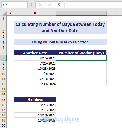 dataset of another date and holidays