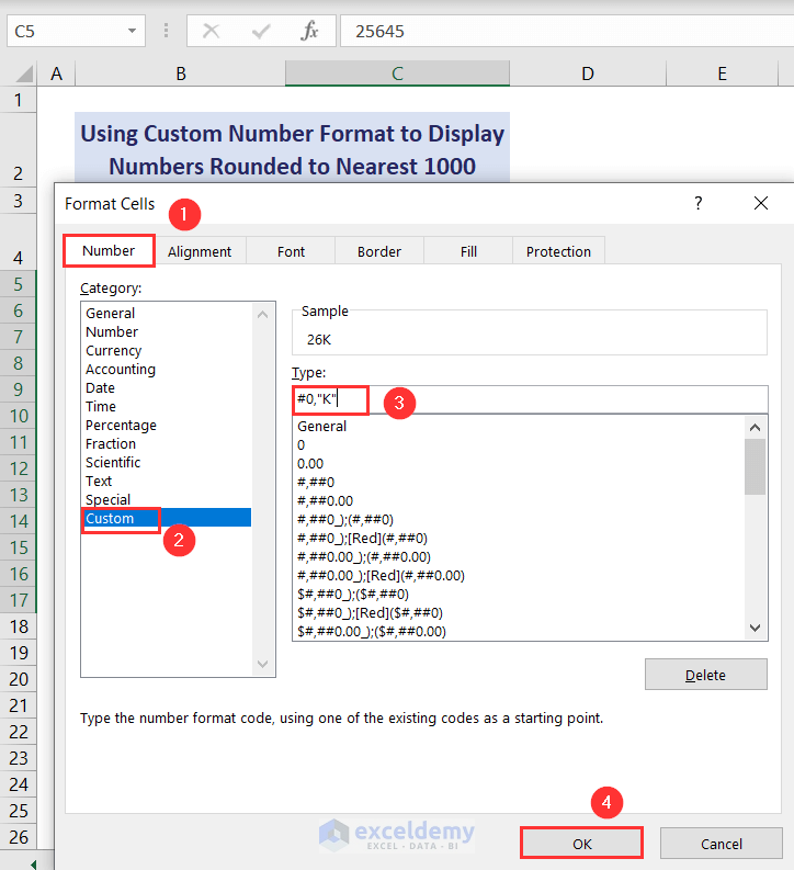 Putting Custom format in Format Cells dialog box