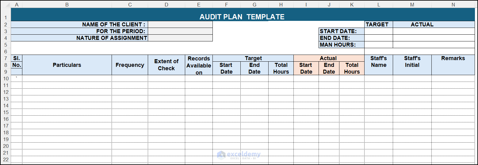 Audit Plan Template