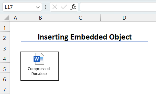 Compressed Object in Excel Workbook