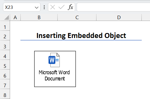 Embedded Object in Excel