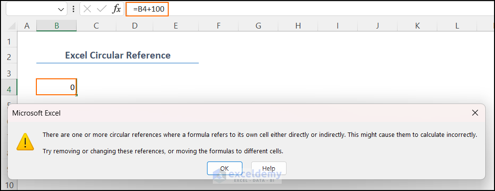 Excel cell reference message box