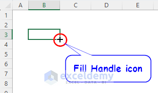 fill handle icon in Excel