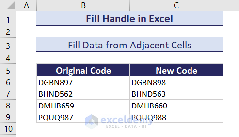 all cells copied using fill handle