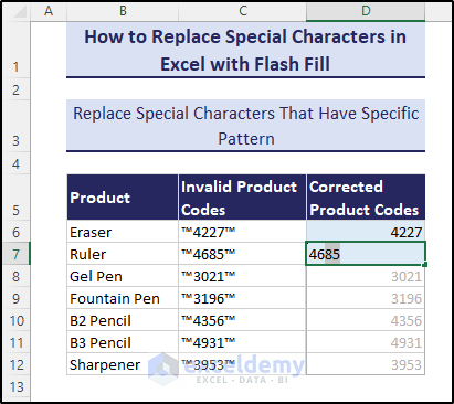 Flash Fill suggestion while filling out manually