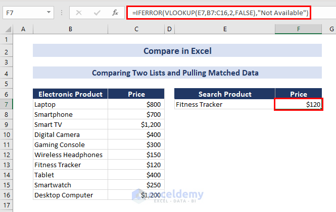 Formula to Compare 2 Lists and Pulling Matched Data