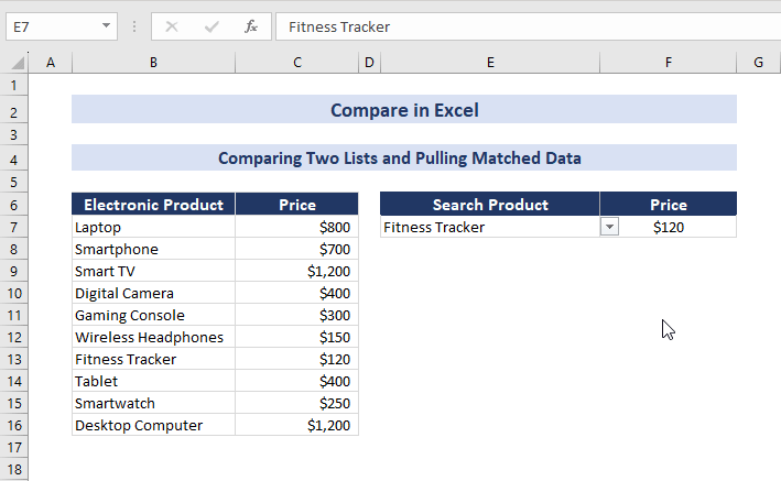 Selecting Data from Drop-Down List
