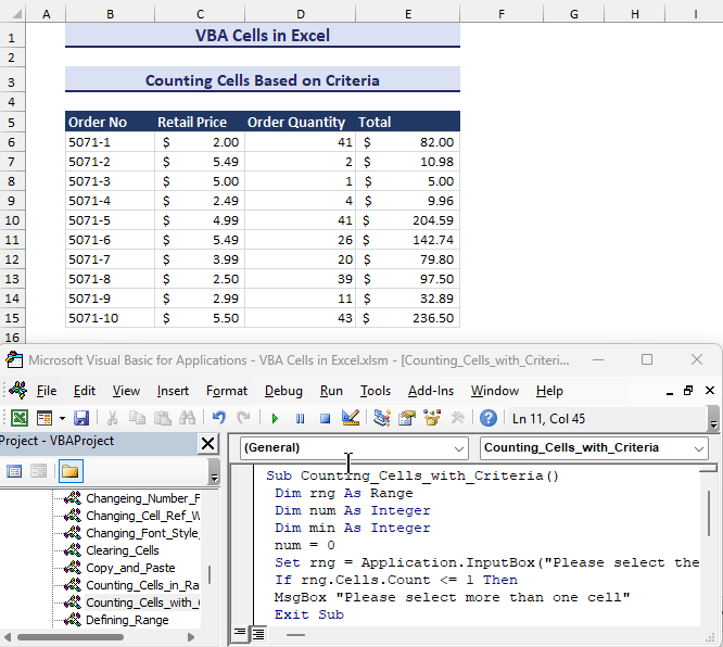 VBA Counting Cells Based on Criteria