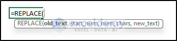 REPLACE function syntax in Excel