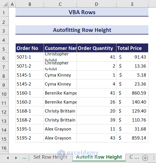 24-Dataset for Autofitting Row Height
