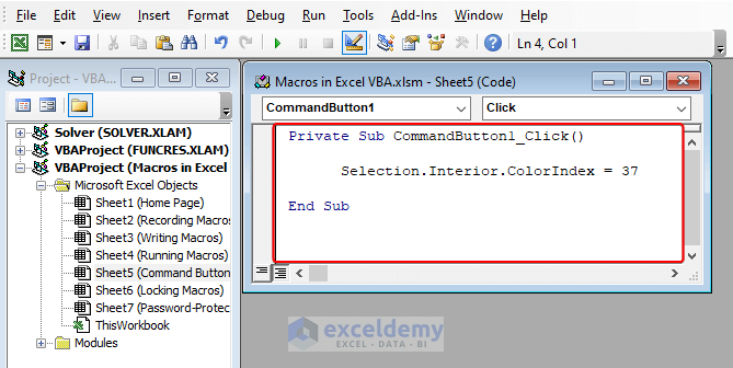 Inserting VBA code to Command button as Private Sub