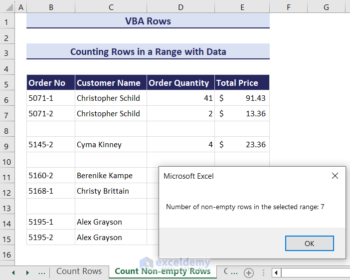 34- Output after counting rows in a range with data