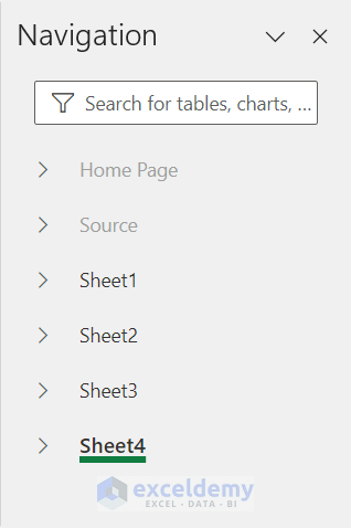 Navigation task pane