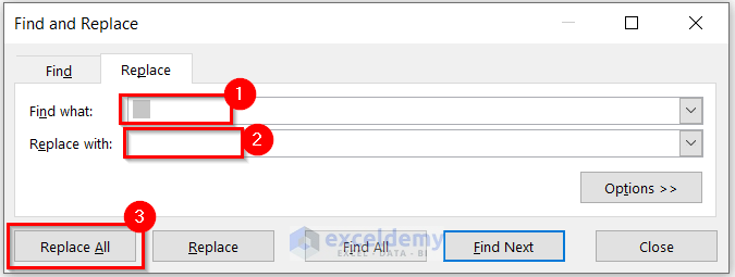 removing tab character with Find and Replace tool