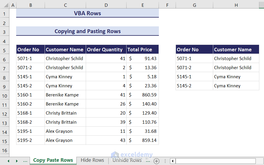 38- Output after copy-paste rows with Excel VBA
