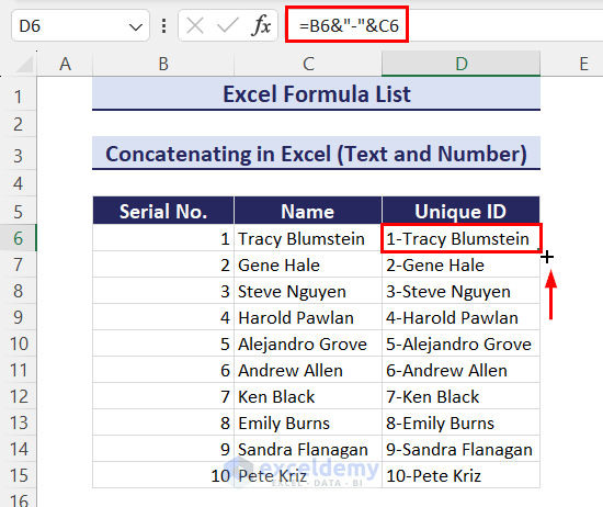 Using formula to combine text and number in Excel