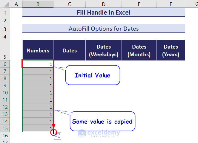 Same value copied from one initial value