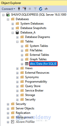 Table in the Database