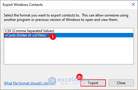 Select Vcar and Click on Export