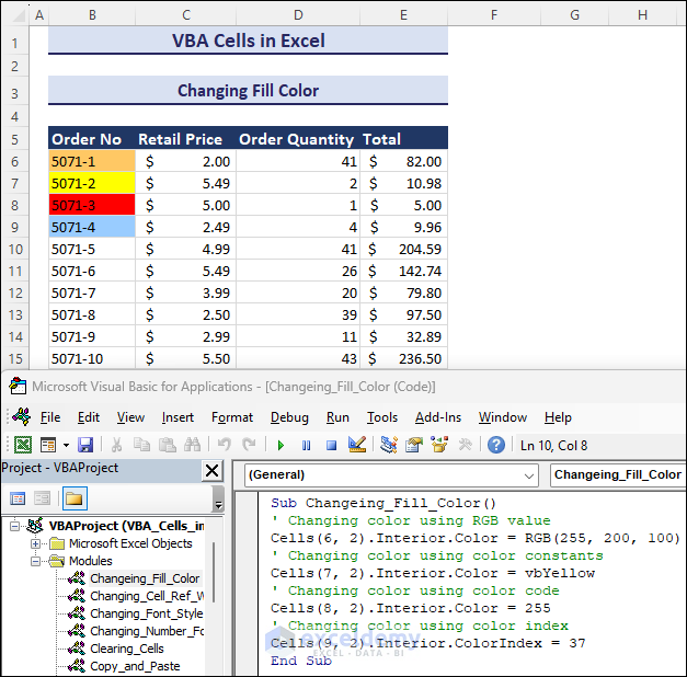 VBA Cells in Excel