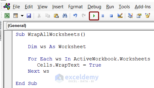 WrapAllWorksheets code