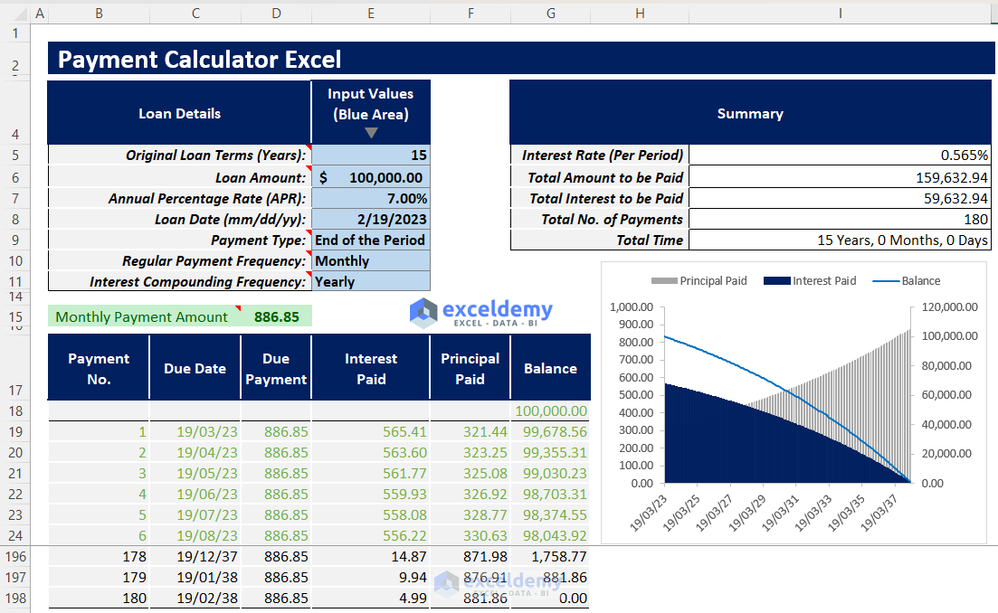 Payment Calculator Excel